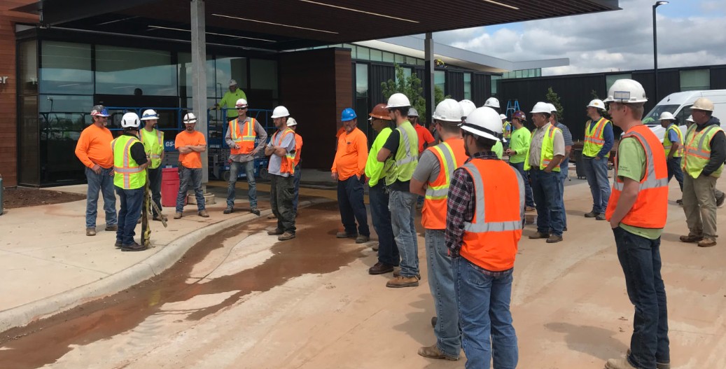 McCownGordon associates at a safety training on a construction site