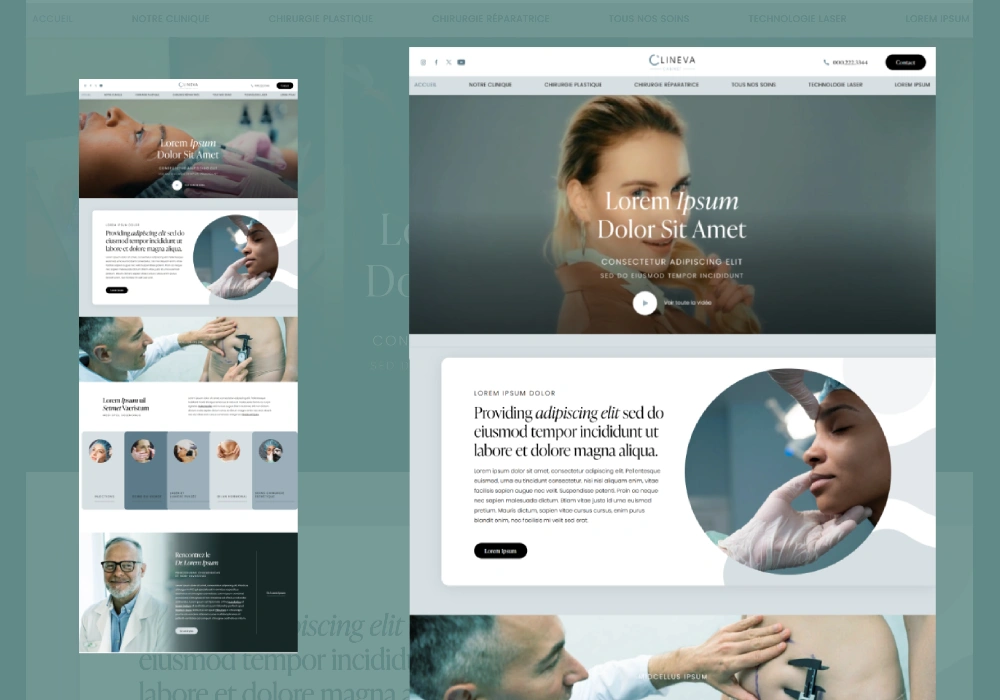 Exemple design site web chirurgie esthétique